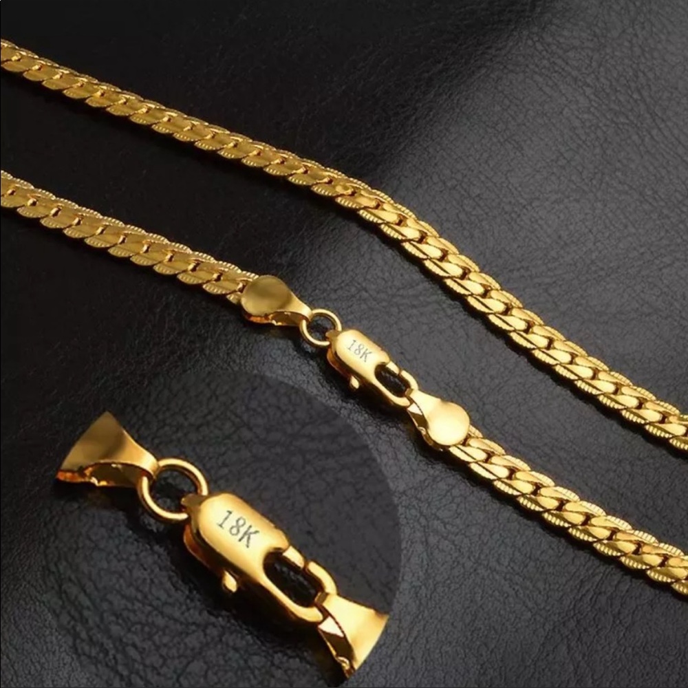 20” NEW 18K GOLD SNAKE NECKLACE, NICE NECKLACE, CUTE NECKLACE - Picture 3 of 3